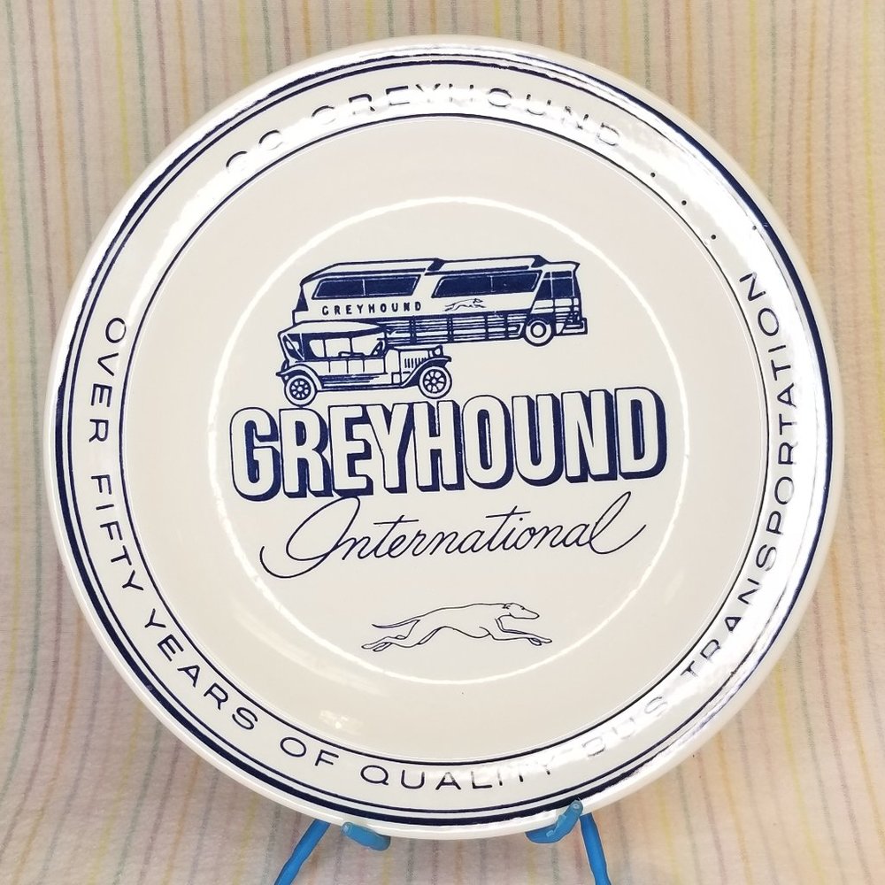 Vintage Greyhound International Decorative Dish Hand Painted Holland Delftware
